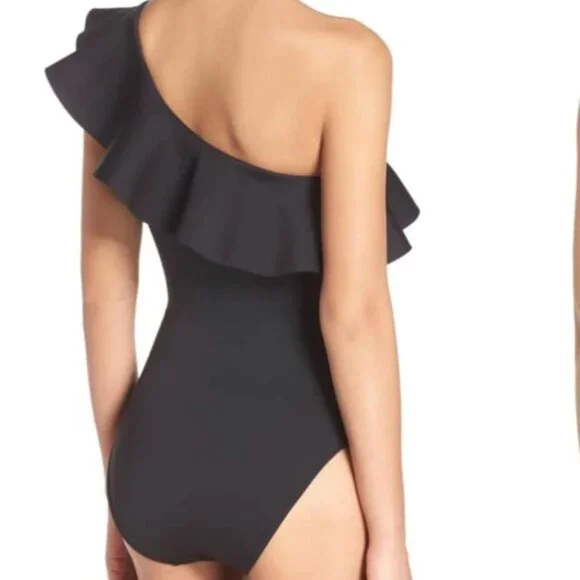 Ted Baker One Shoulder Ruffle Swimsuit - Picture 2 of 10